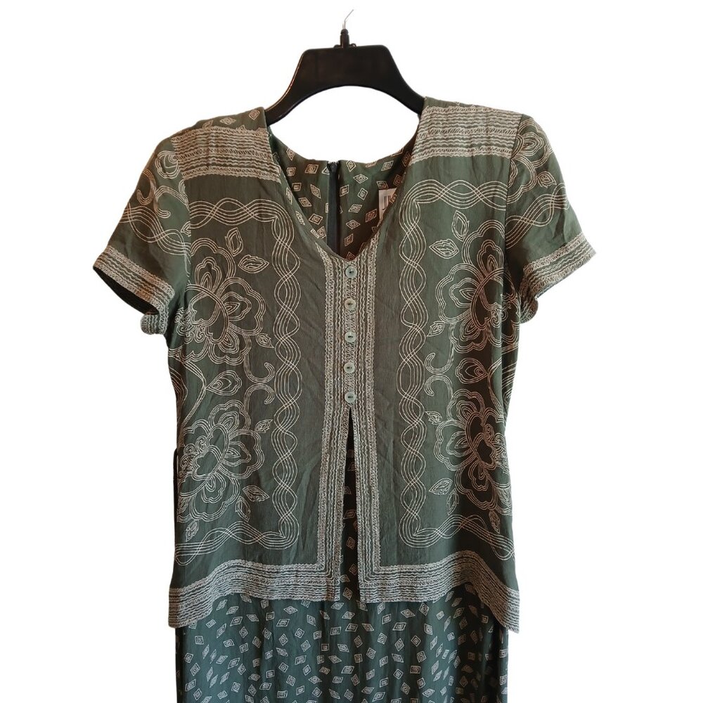 Julia Taylor Olive Green Long Dress.
